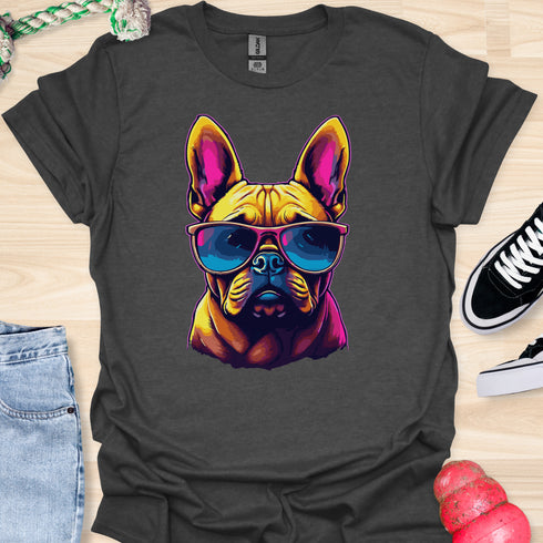 Retro Frenchie with Sunglasses - V2 - Retro Two T-Shirt